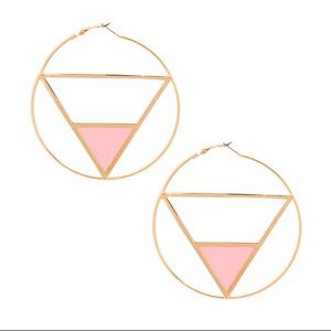 Gold and Pink Geo Hoops